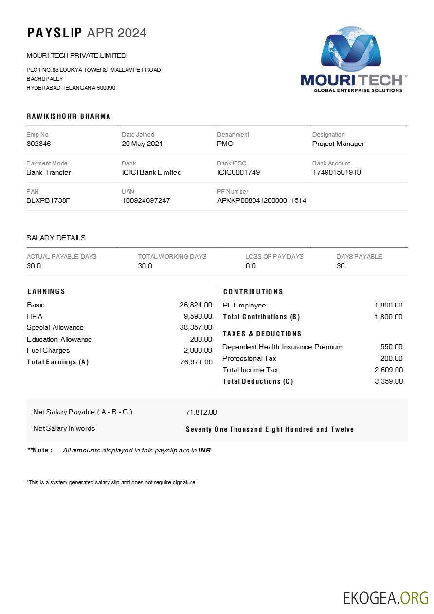 Modèle de fiche de paie MOURI Tech aux formats Word et PDF.pdf, 1